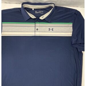 Under Armour Polo Shirt Loose Fit Golf Short Sleeve HeatGear UA Blue Men 2XL
